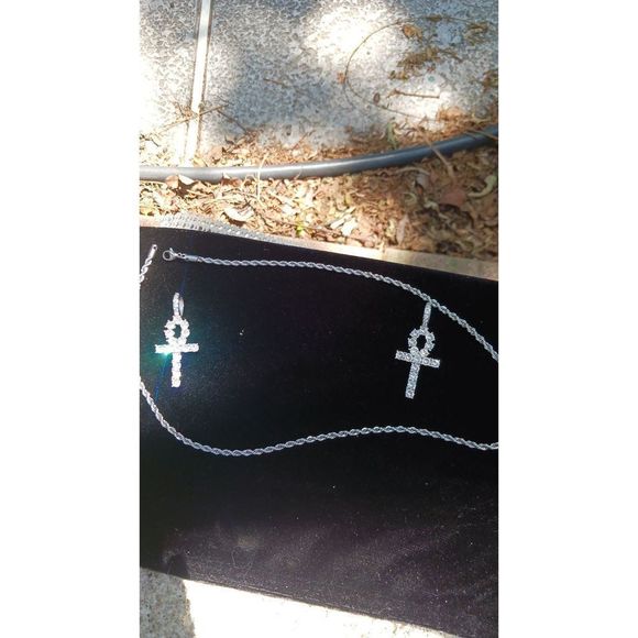 14k White Gold Ankh Pendant - Picture 4 of 5